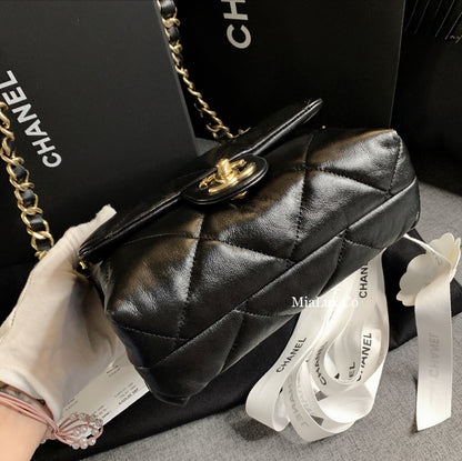 CHANEL✨ SMALL LAMBSKIN FLAP BAG 小羊皮大格菱翻蓋鏈包 AS3498 -