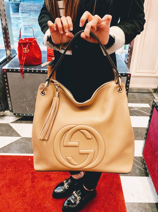 @Gucci▪️Soho Tote 浮雕托特包/P1175 🔔限時折🉐53880