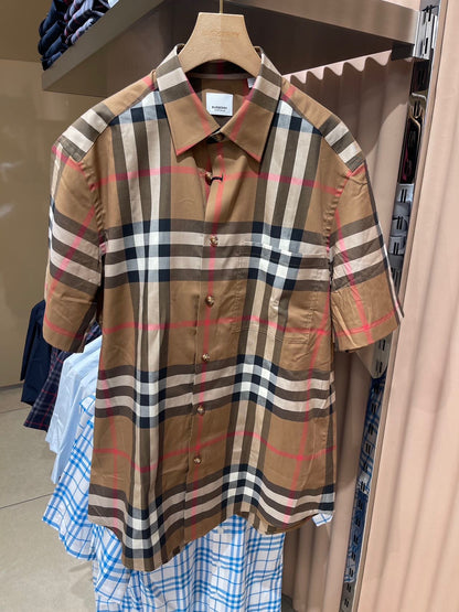 @Burberry Shirt 短袖格紋襯衫/440P310 🔥下殺🉐14750