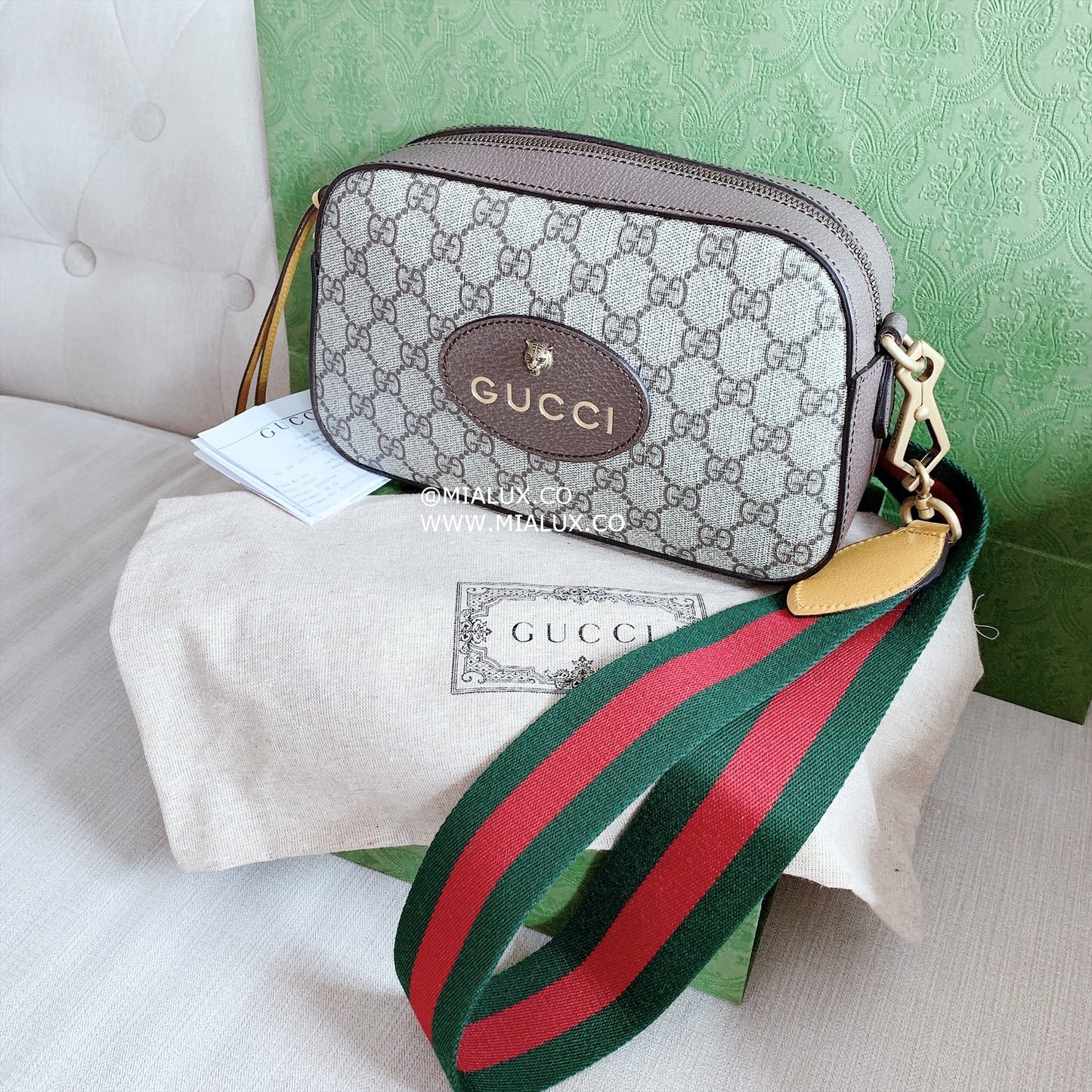 Gucci▪️Neo Vintage GG Supreme Messenger 老花虎頭包/1310C1191 ㊙️折扣🉐48640💰