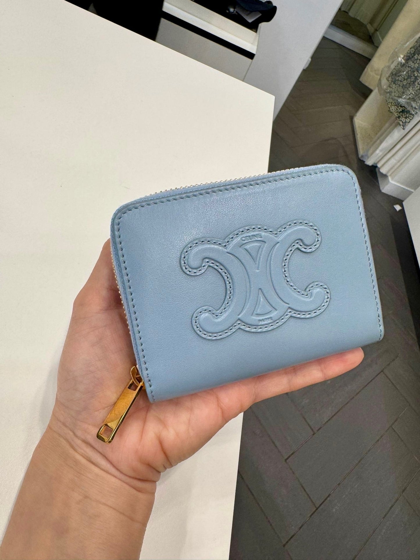 @Celine Outlet Compact Zipped 凱旋門拉鍊皮夾