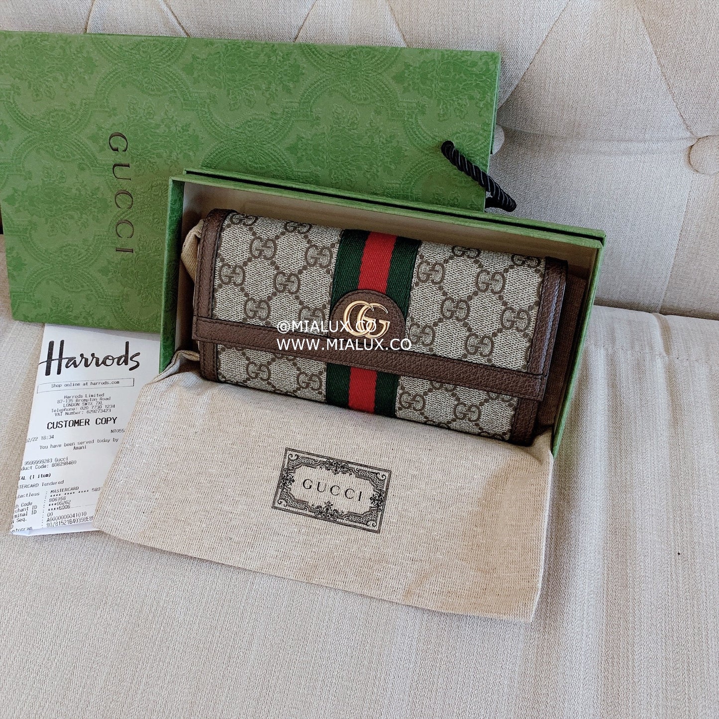 Gucci▪️Ophidia GG Continental Canvas Wallet 經典翻蓋長夾 * £570