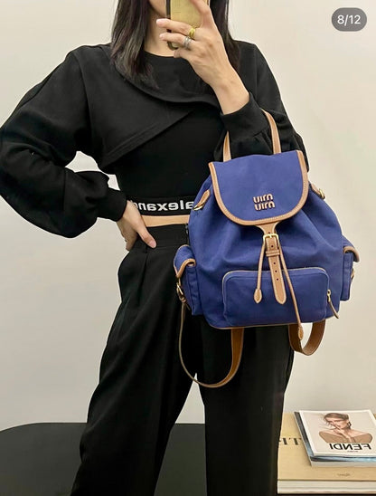MiuMiu Canvas Backpack 帆布後背包/E1900 🉐69400🇪🇺