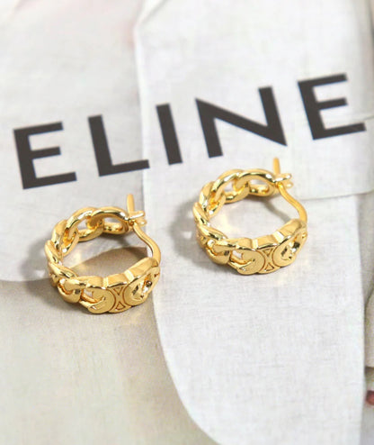 Celine Triomphe Small Gourmette Hoops 金色圈型耳環/365E390 🉐14650🇪🇺