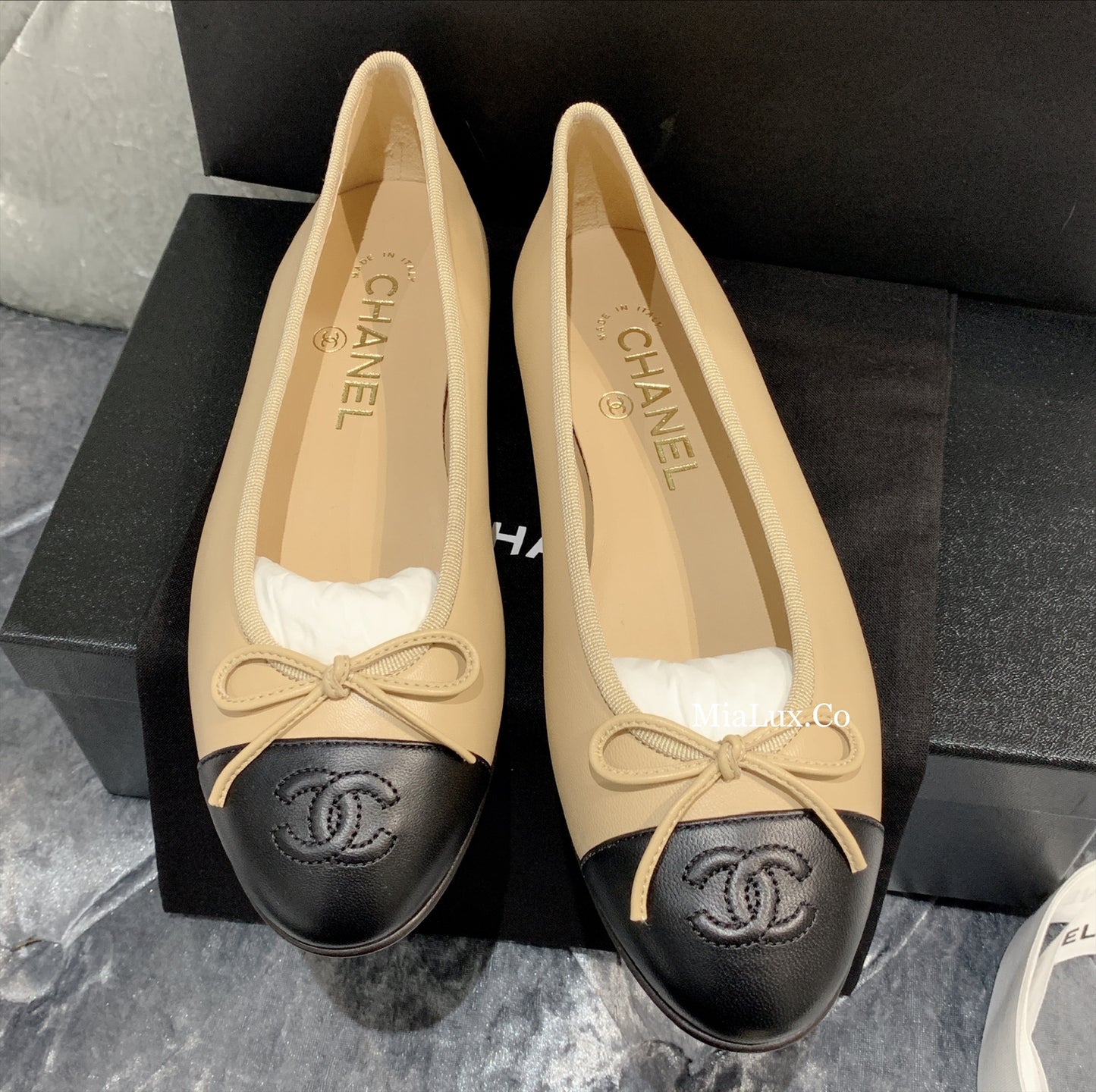 CHANEL▶︎✨| LAMBSKIN BALLET FLATS 小羊皮芭蕾平底鞋 G02819 *£790