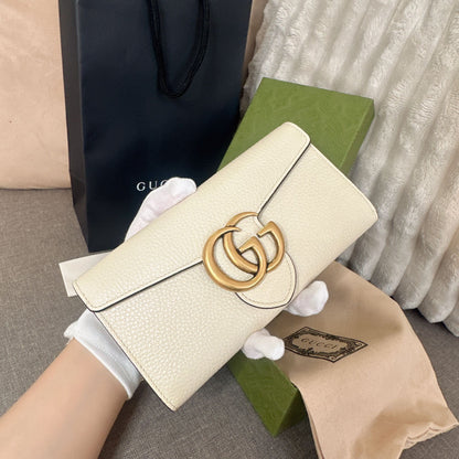 *現貨*@Gucci Marmont 馬夢白色掀蓋長夾 P15000 /T19000