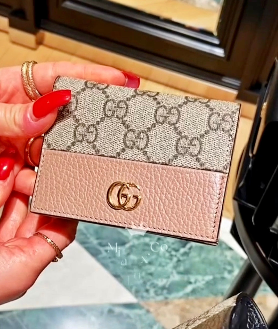 Gucci▪️GG Marmont Card Case Wallet 老花卡包雙開短夾/320 🉐13800