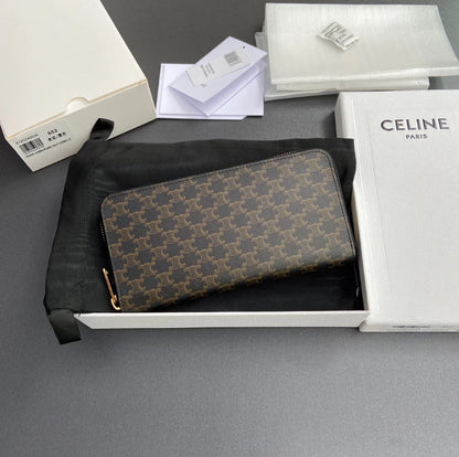 Celine Zipped Triomphe L 大款老花拉鍊長夾/495E510 🉐18850🇪🇺