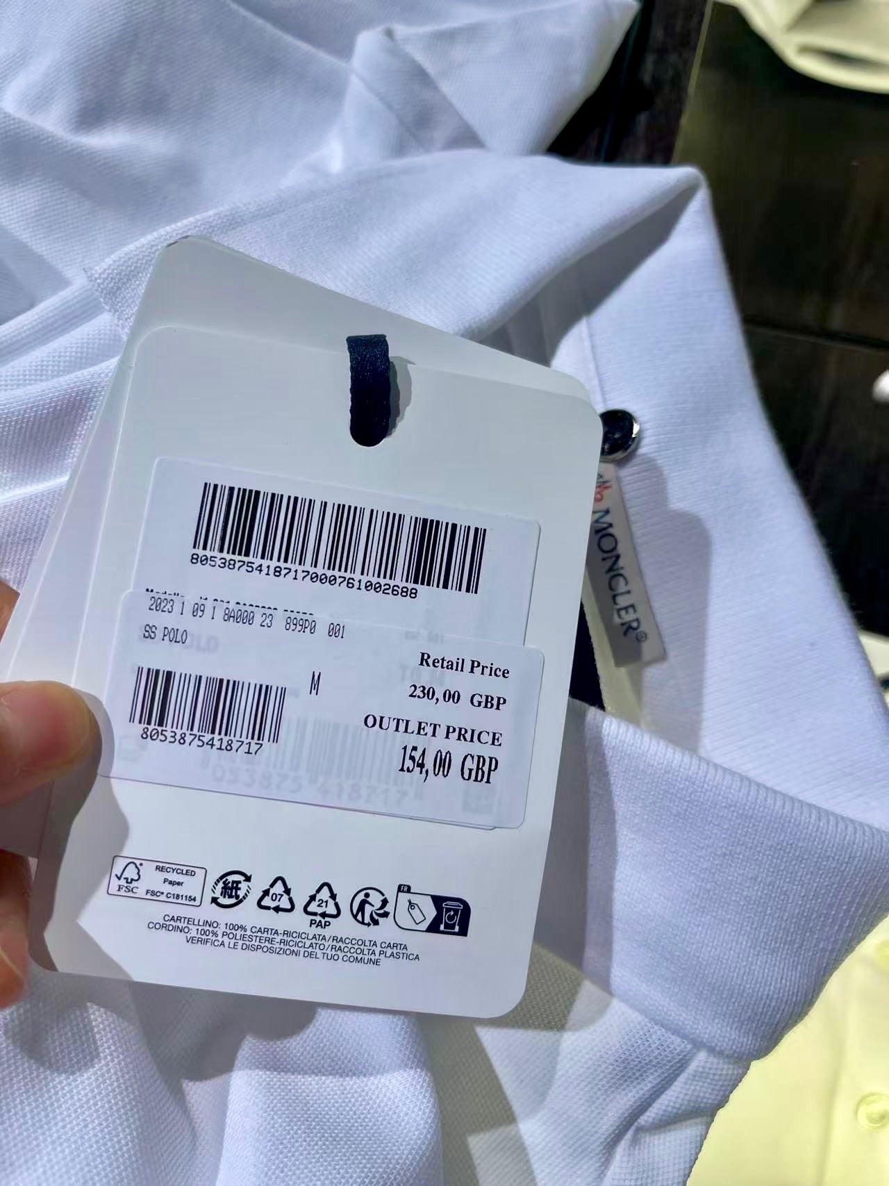 @Moncler Polo 男生款袖飾POLO上衣/230P154 🔔限時折🉐8430