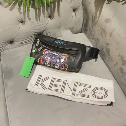 *現貨*Kenzo▪️Bumbag 牛皮虎頭胸包-黑/305🉐13800