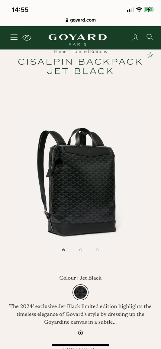 Goyard Cisalpin Backpack Jet Black 後背包/3580🍀🉐162100🇬🇧