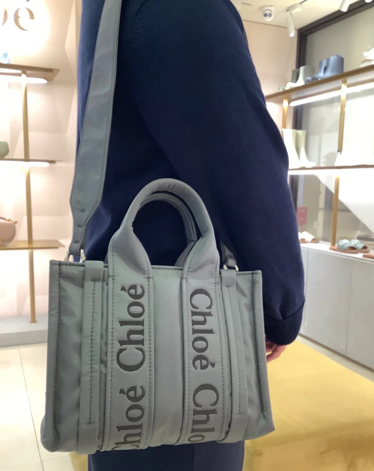 *CHLOE✨ Chloe SMALL Woody TOTE BAG 小號帆布尼龍