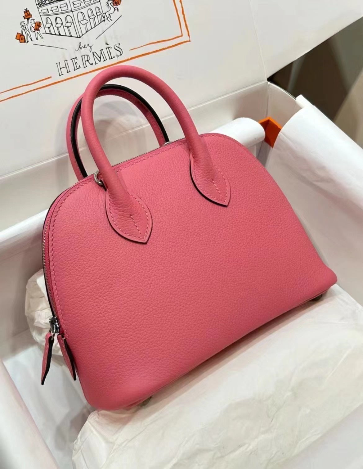 Hermes Mini bolide 唇膏粉銀扣