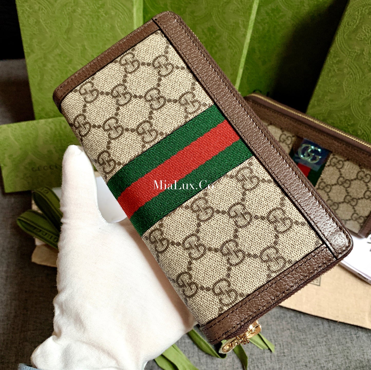 Gucci▪️Ophidia GG Zip Canvas Wallet  老花拉鍊長夾 523154 * £540