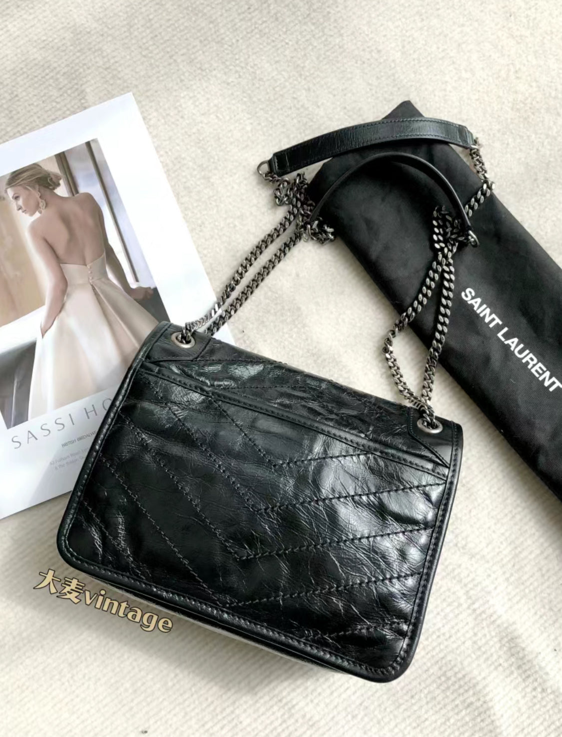 YSL Niki Baby 復古皮鍊包/2330 ㊙️折扣🉐94200💰