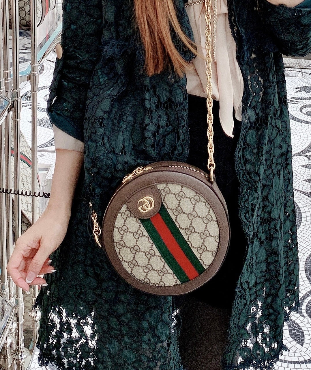 Gucci Ophidia GG Round Mini 老花圓餅包/1270 🉐51800