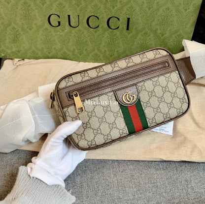 Gucci Ophidia GG Canvas Belt Bag 男女款老花皮帶包 *£855