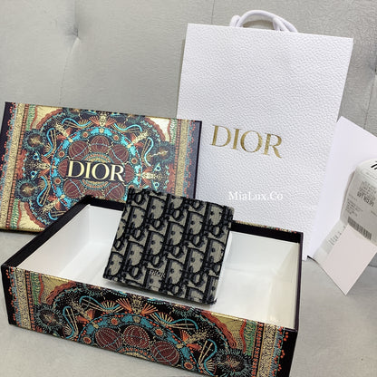 Dior Oblique Jacquard 緹花雙開短夾/420E460 🉐16100🇪🇺🏷