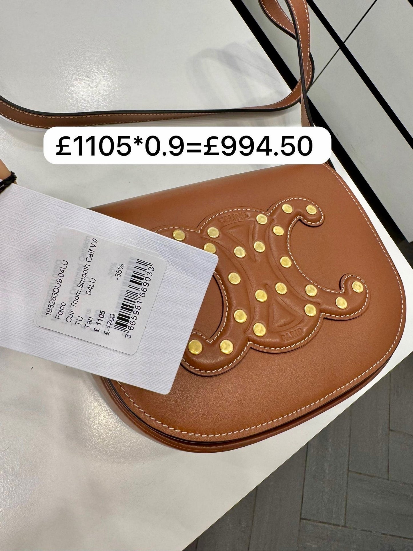 @Celine Outlet Folco Cuir 凱旋門半月包