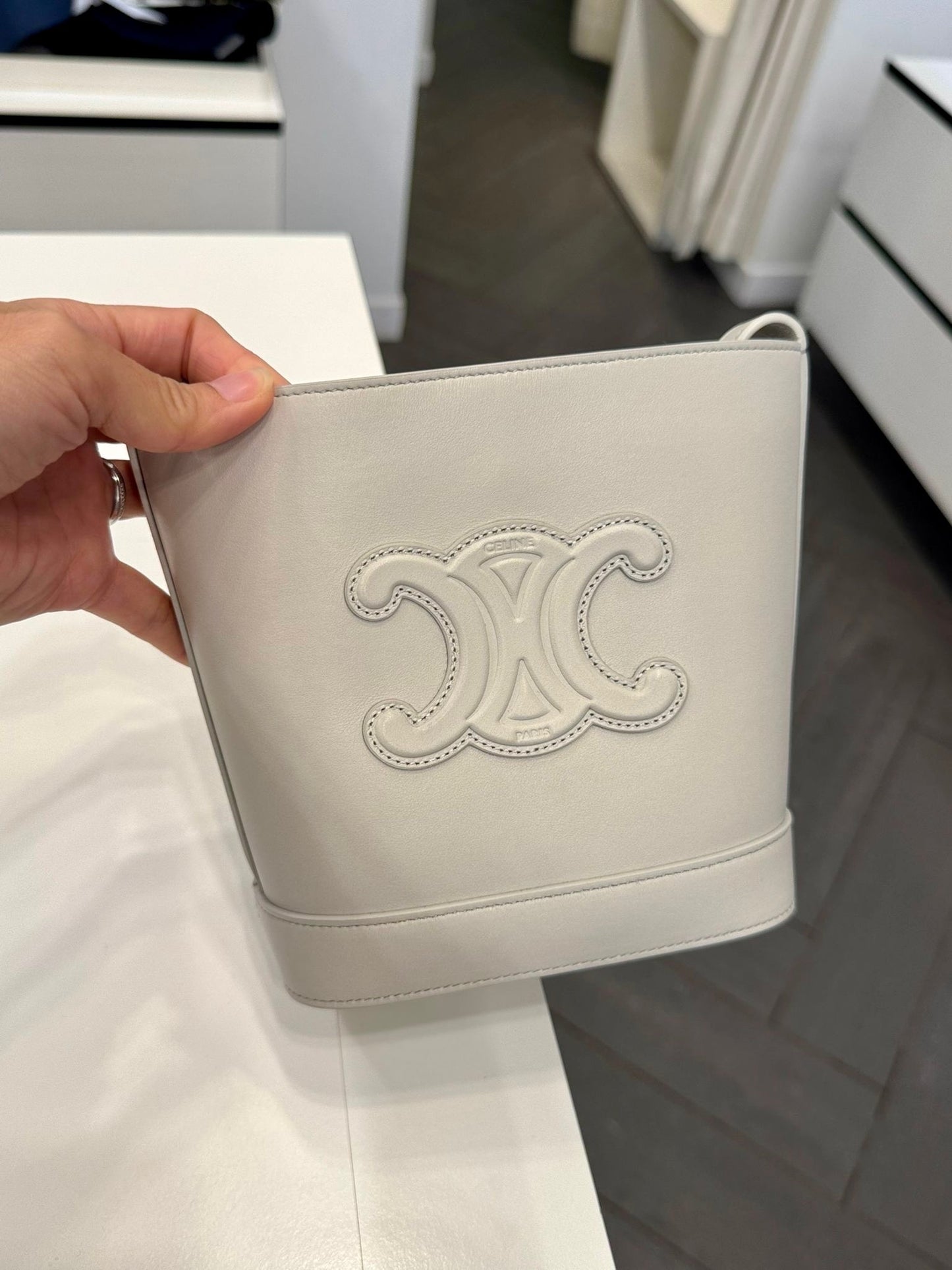 @Celine Outlet Cuir Bucket Mini 迷你凱旋門水桶包