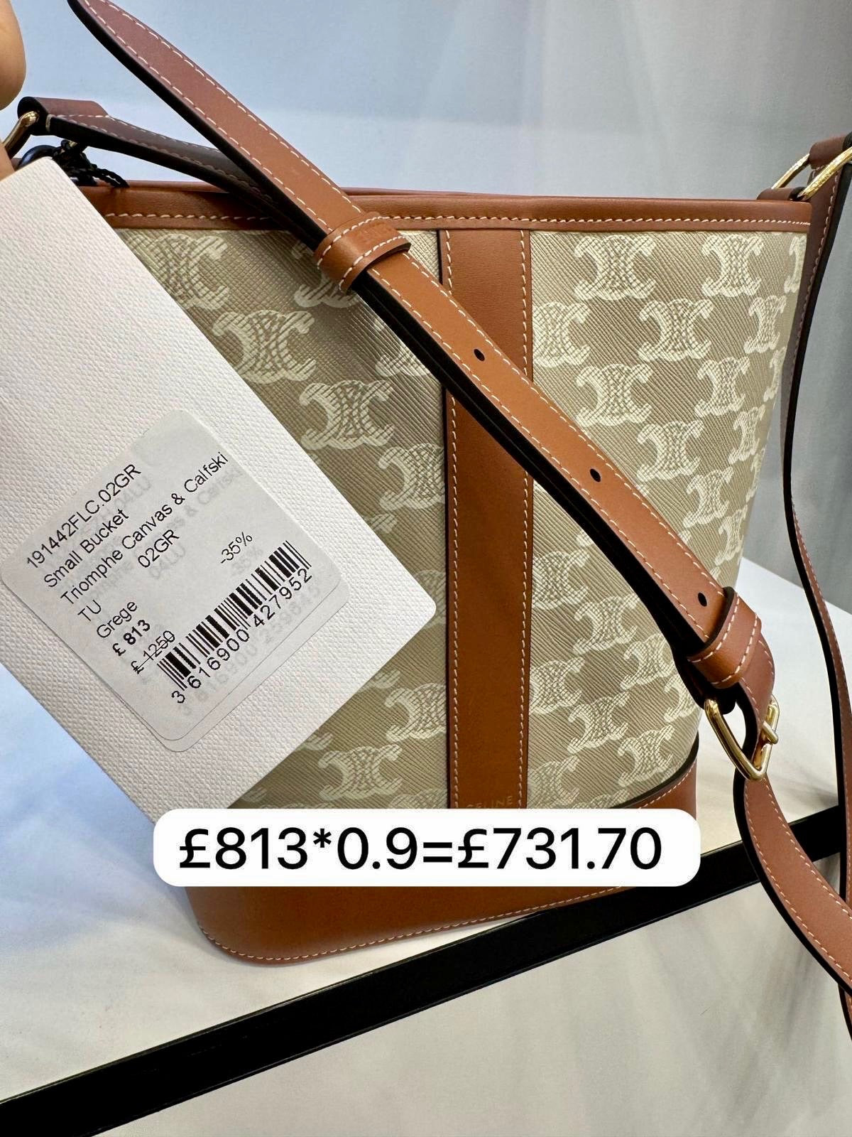 @Celine Outlet Bucket S 小款白老花水桶包