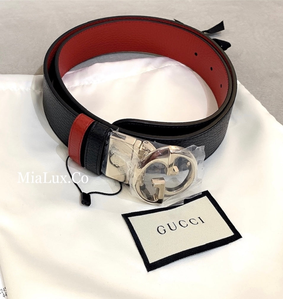 @Gucci▪️Calfskin Belt 女款銀頭雙面皮帶/P205 🔔限時折🉐11000