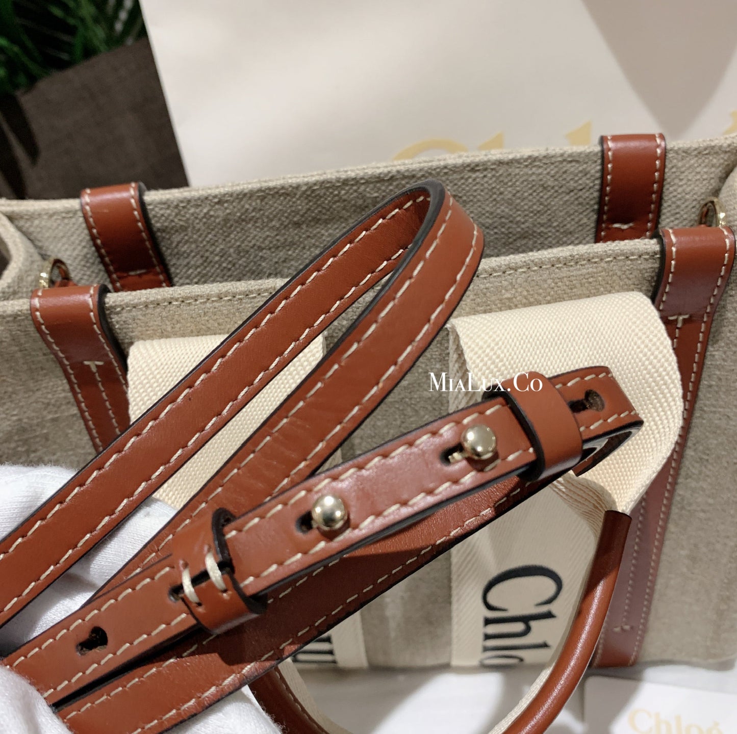 *現貨*Chloe Woody Tote S 小款托特包-焦糖皮邊/765🉐 28800