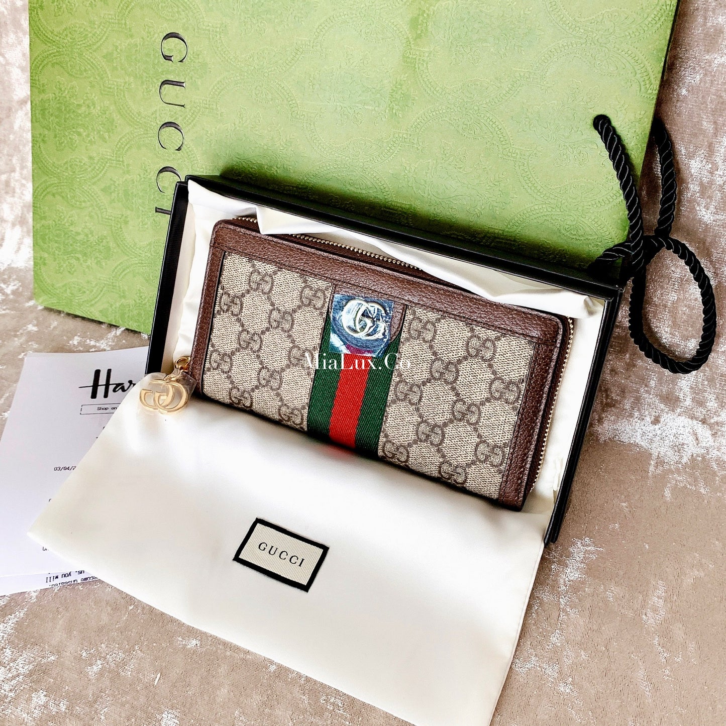 Gucci▪️Ophidia GG Zip Canvas Wallet  老花拉鍊長夾 523154 * £540