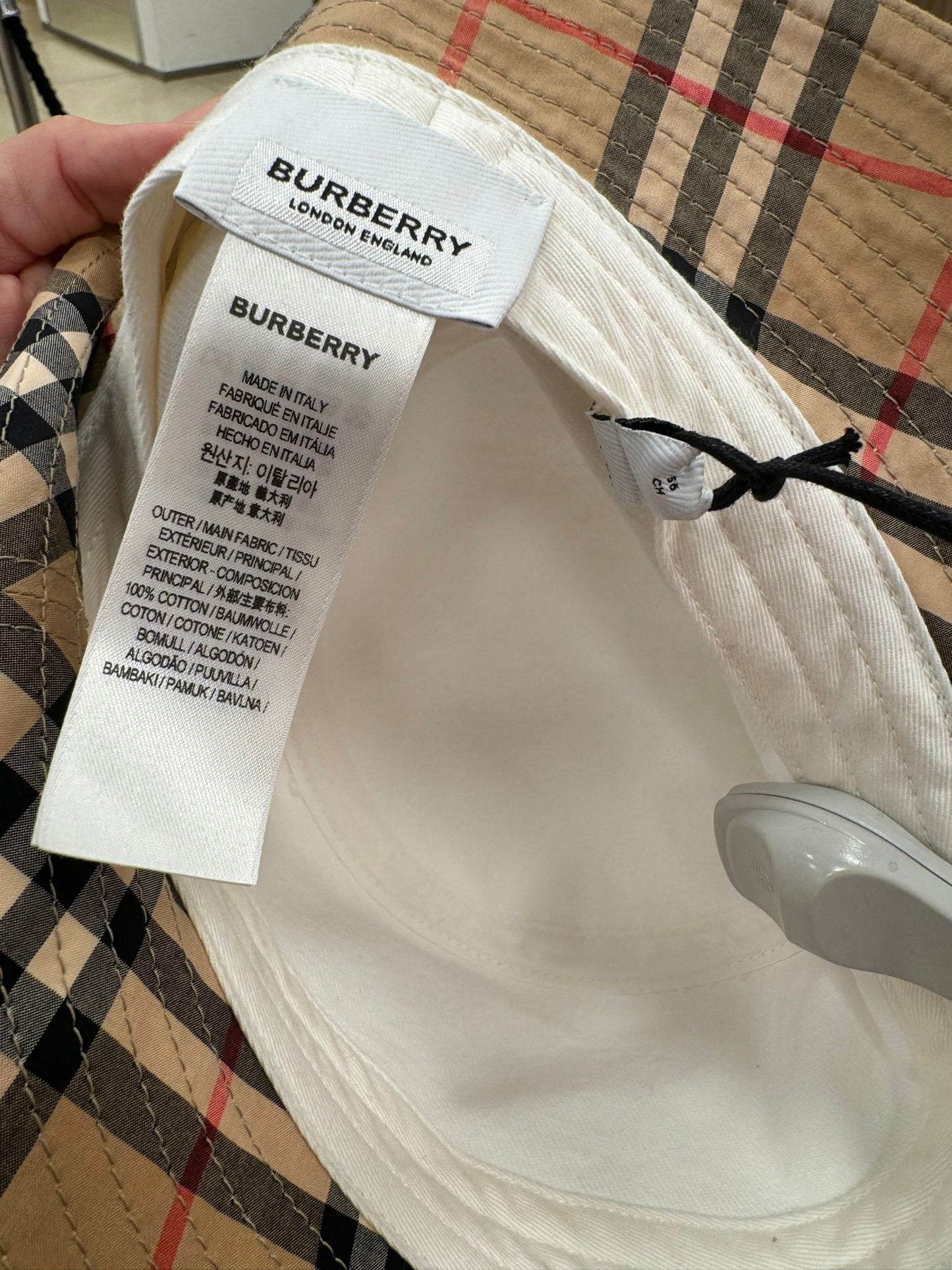 @Burberry Bucket Hat 素面格紋漁夫帽/350P139 🔥下殺🉐7060