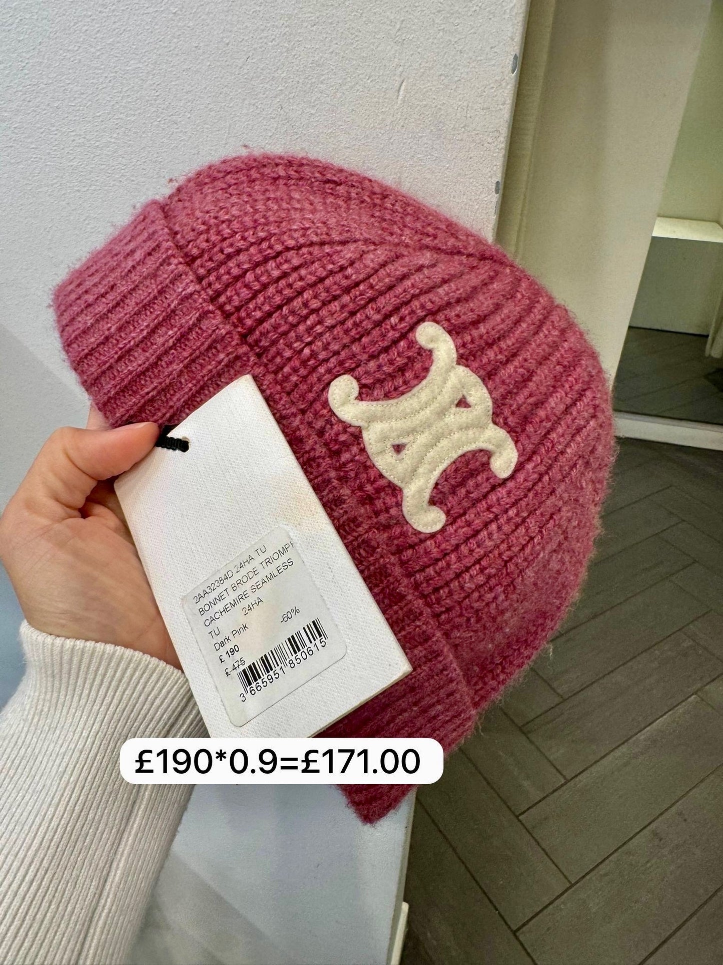 @Celine Outlet Bonnet 凱旋門logo毛帽