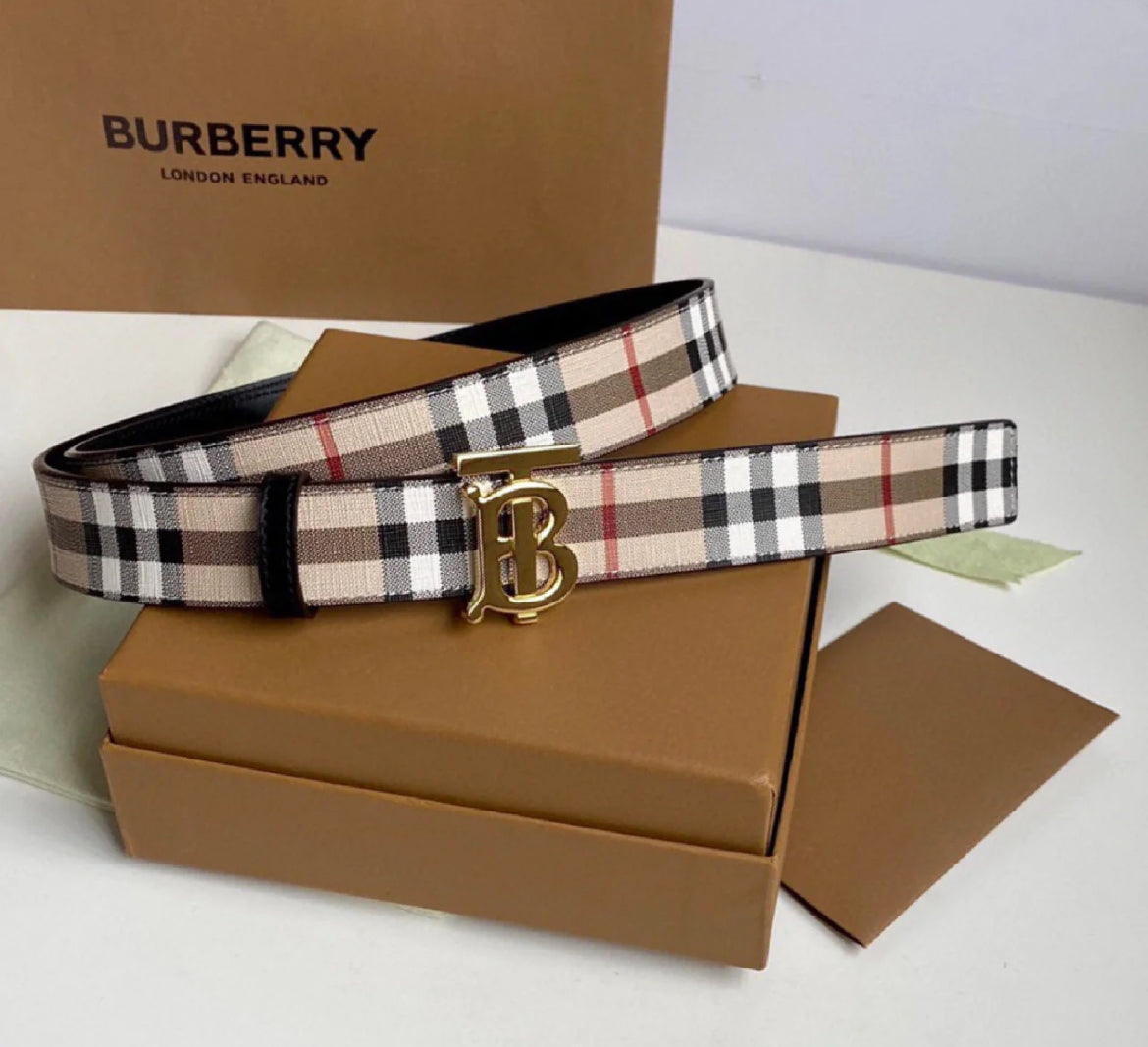 @Burberry TB Belt 格紋金屬TB扣皮帶/370P169 🔥下殺🉐9110