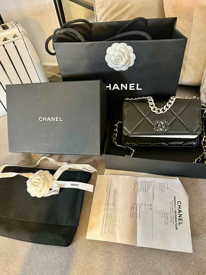 *現貨*CHANEL 19 WOC 經典19小羊皮鏈包-黑銀釦/3430 85折超優惠🉐118830