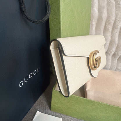 *現貨*@Gucci Marmont 馬夢白色掀蓋長夾 P15000 /T19000