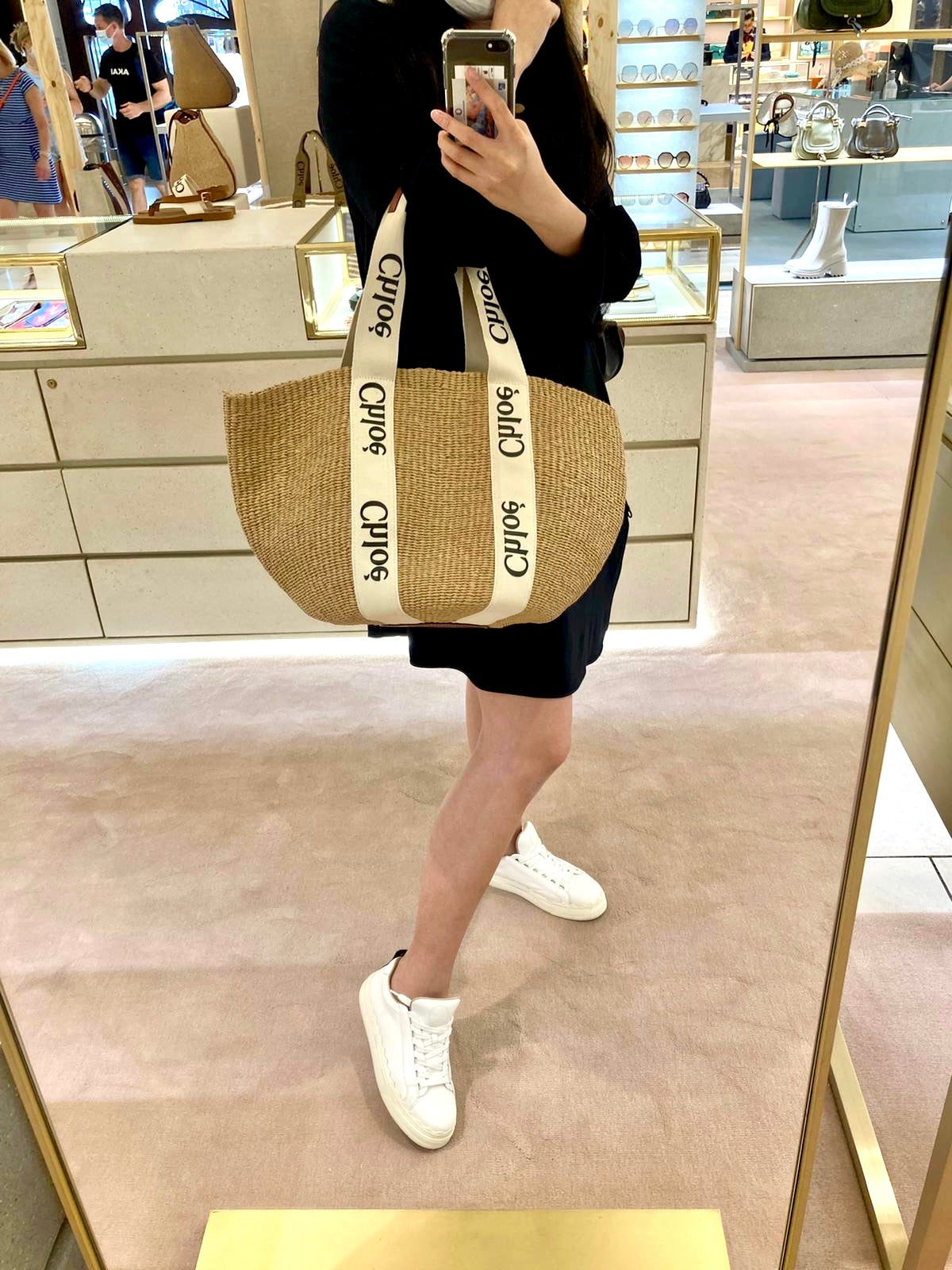 Chloe✨ WOODY BASKET L 大款草編包-米白/550C436㊙️折扣🉐19800