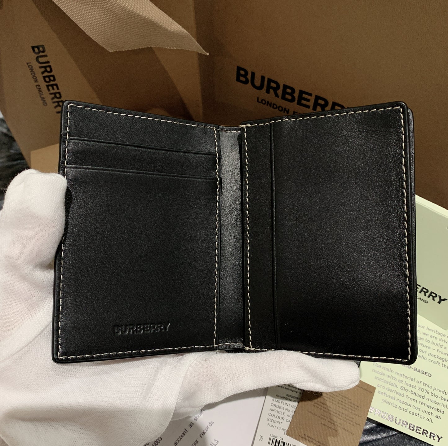 ❌Burberry Check and Leather 男女款格紋雙開卡包/240  🉐10600