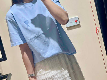 @Ami Oversized T 粉紅刺繡T恤上衣/130P87 🔔限時折🉐4720