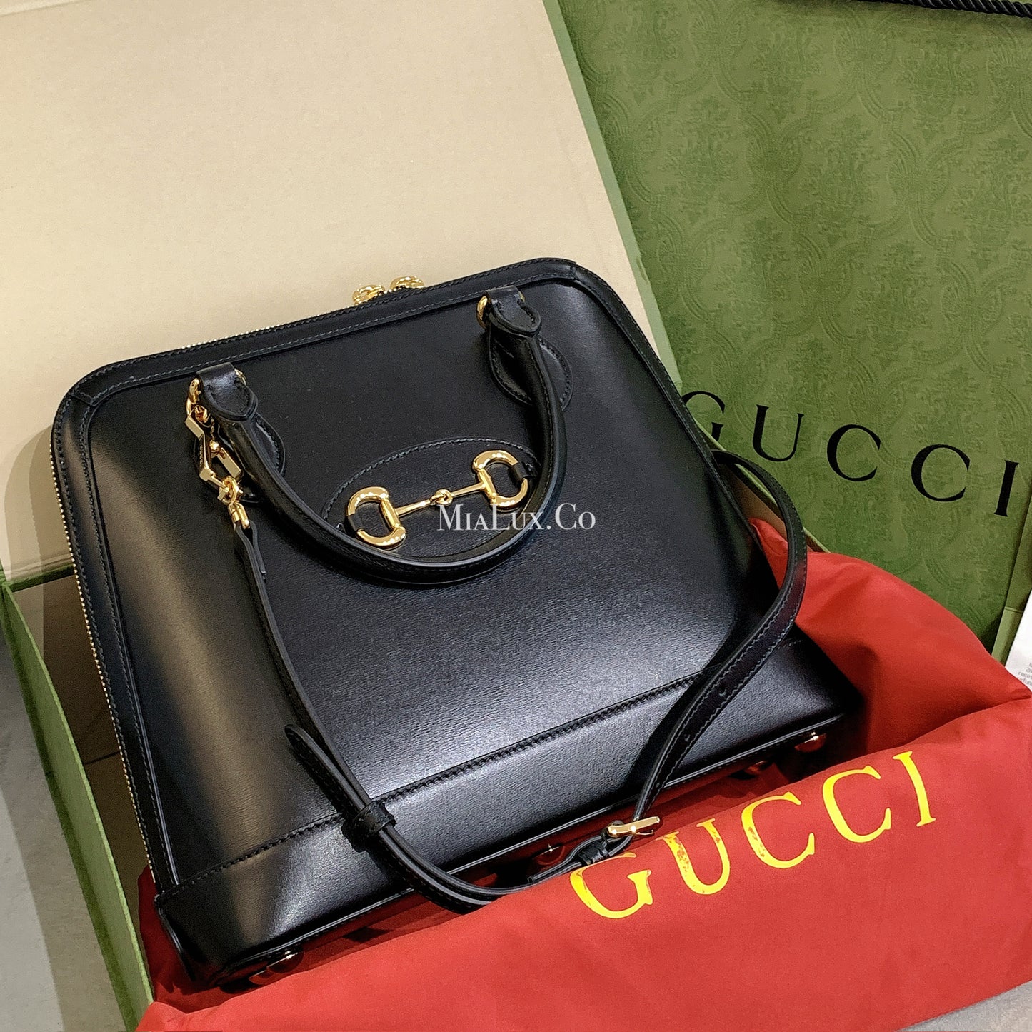 @Gucci▪️1955 Horsebit S 小款馬銜手提包/P1940 🔔限時折🉐88300