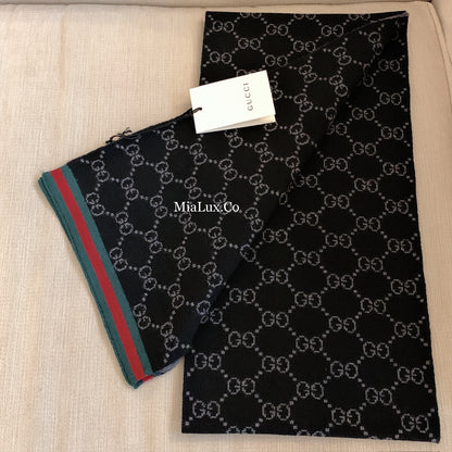 @Gucci Wool Scarf Tricot 男女款厚長條圍巾/P135