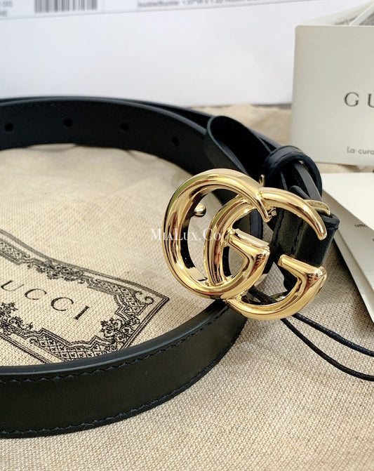 Gucci GG Marmont Leather Belt with Shiny Buckle 3cm 亮金屬頭3cm皮帶  *£360