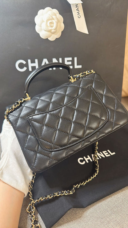 *現貨*CHANEL 24A CF20 HANDLE MINI 大迷你提把口蓋包 香檳淡金釦
年前特價🉐196800✨