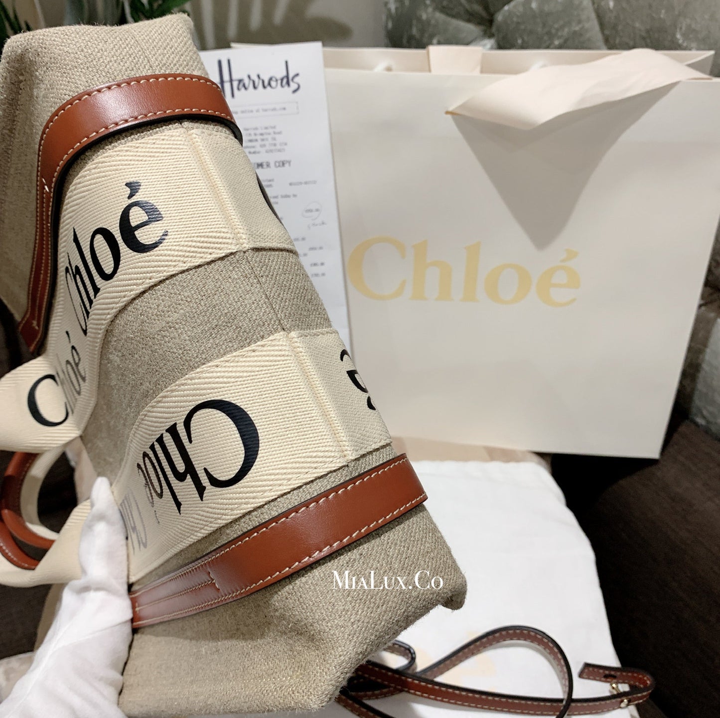 *現貨*Chloe Woody Tote S 小款托特包-焦糖皮邊/765🉐 28800