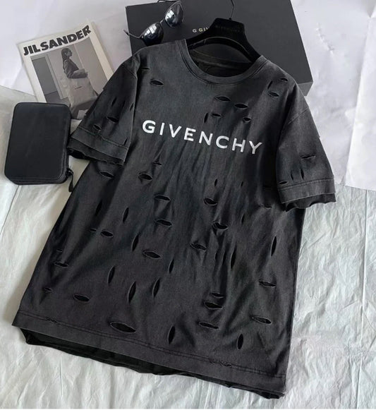 @Givenchy T 破洞雙層假兩件T恤/655P328 🔔限時折🉐15560