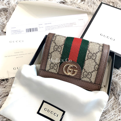 Gucci Ophidia GG Canvas Card Case Wallet 老花雙開卡包短夾 523155 *£335