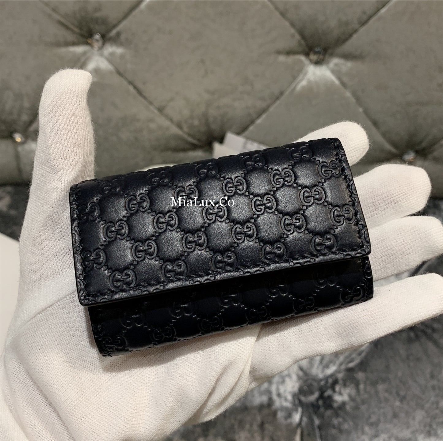 @Gucci Embossed Flap Key Case 壓紋牛皮鑰匙包/P105