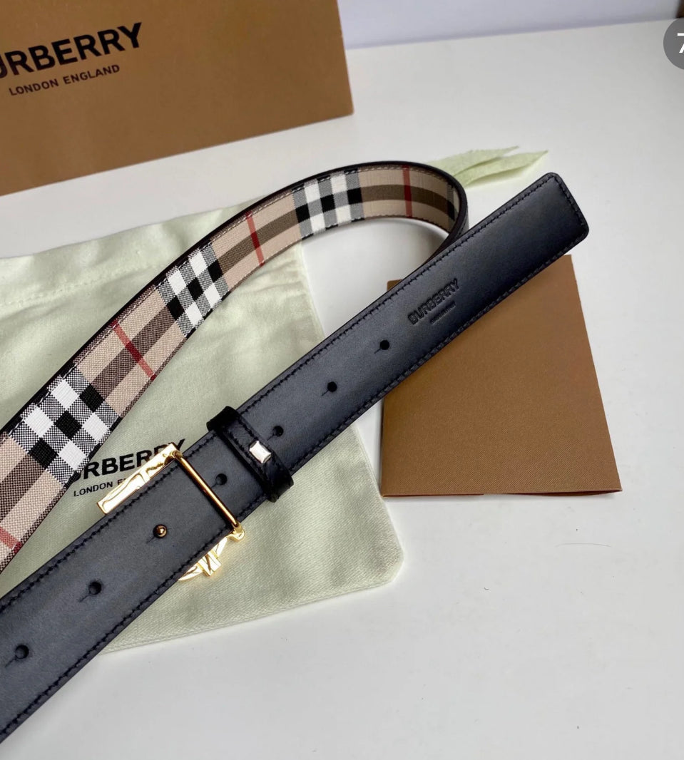 @Burberry TB Belt 格紋金屬TB扣皮帶/370P169 🔥下殺🉐9110