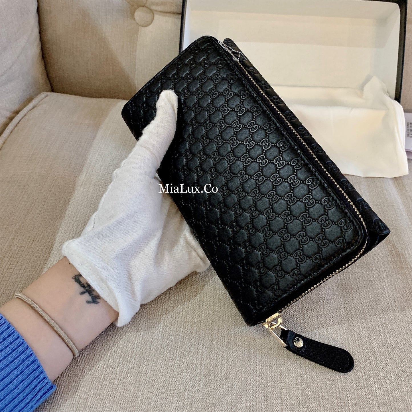 @Gucci▪️Embossed Flap Wallet 壓紋半翻蓋拉鍊長夾/P270 🔔限時折🉐13150