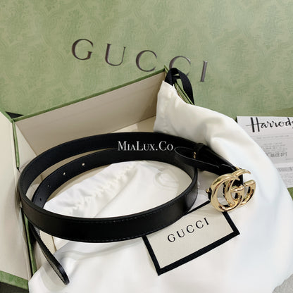 @Gucci Marmont Belt 2cm 亮金扣皮帶/320