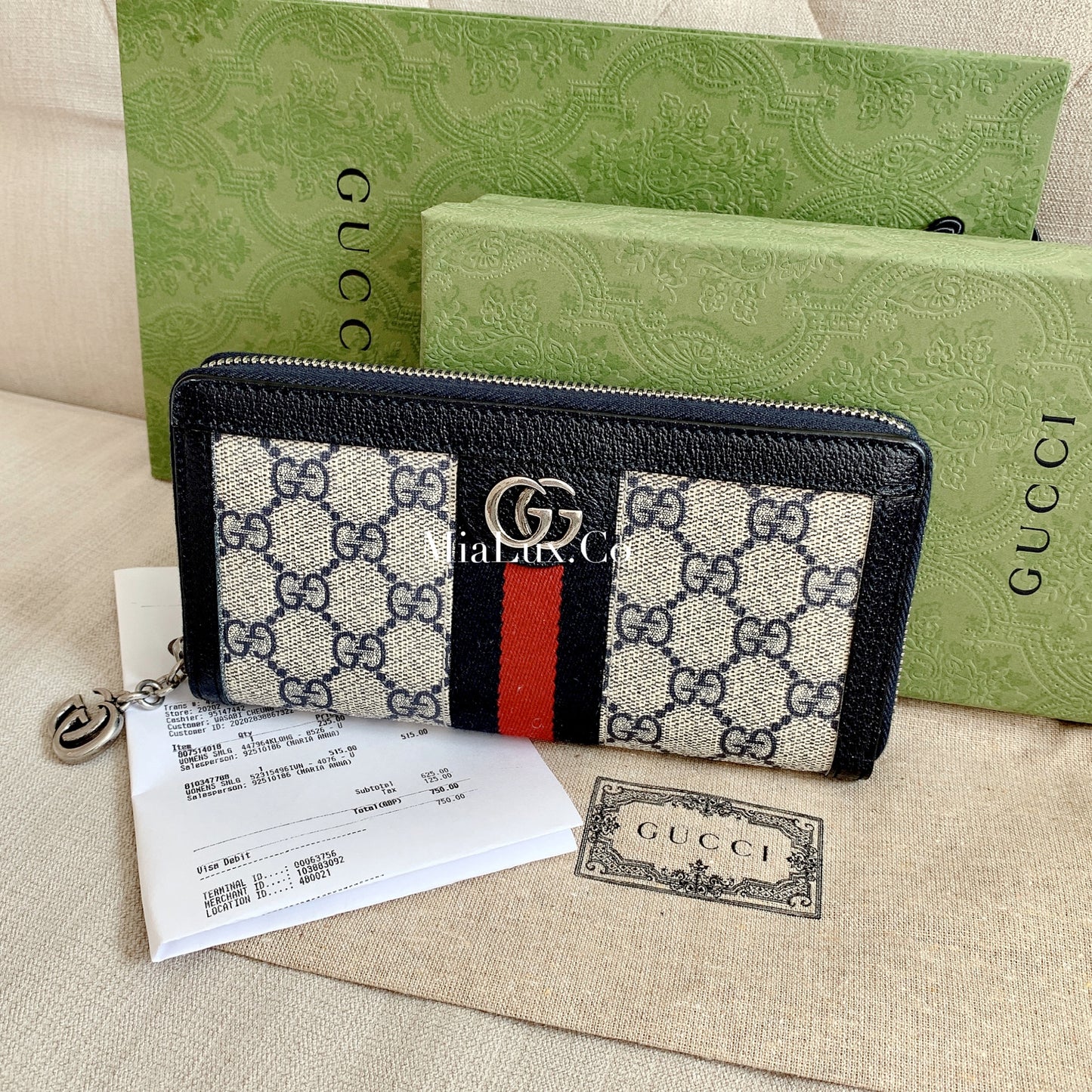 Gucci▪️Ophidia GG Zip Canvas Wallet  老花拉鍊長夾 523154 * £540