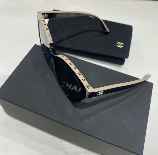 *CHANEL✨sunglasses 米色滾邊墨鏡