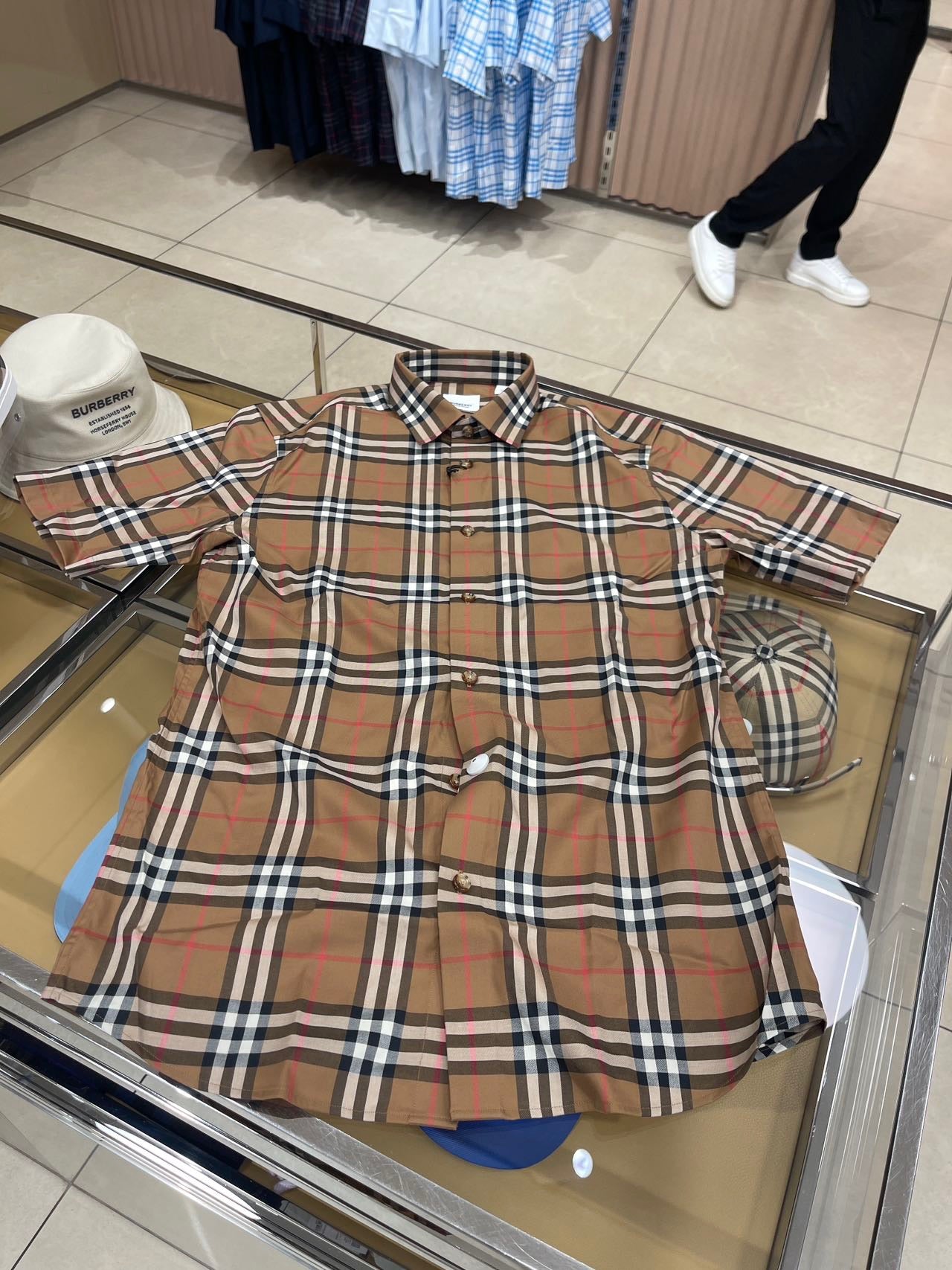 @Burberry Shirt 短袖格紋襯衫/440P310 🔥下殺🉐14750